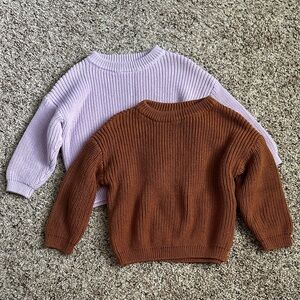 TODDLER OVERSIZED CREWNECK CHUNKY KNIT SWEATER BUNDLE